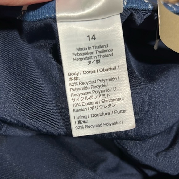 🆕 J. Crew Navy Asymmetrical One Piece Bikini Swimsuit Stripe Nautical 14 - Picture 13 of 16